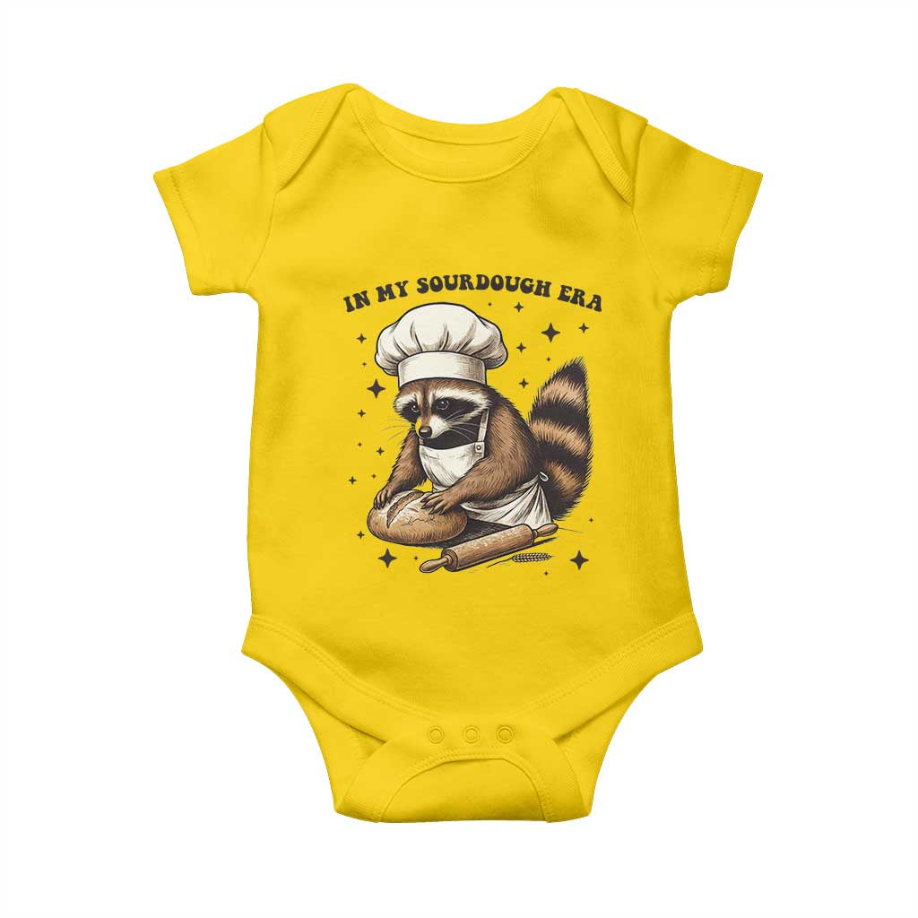 In My Sourdough Era Baby Onesie Funny Raccoon Baker TS14 Daisy Print Your Wear