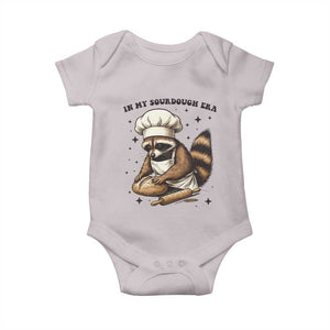 In My Sourdough Era Baby Onesie Funny Raccoon Baker TS14 Ice Gray Print Your Wear