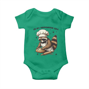In My Sourdough Era Baby Onesie Funny Raccoon Baker TS14 Irish Green Print Your Wear