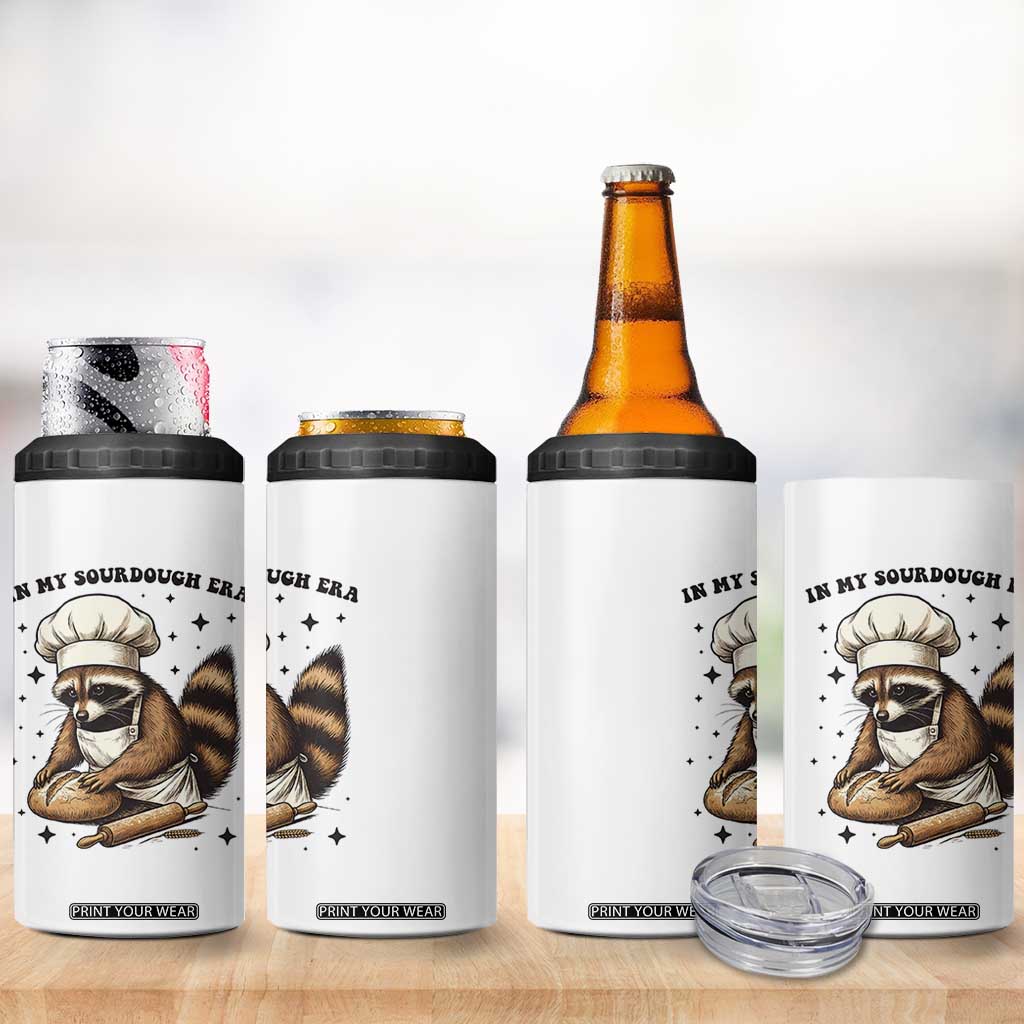 In My Sourdough Era 4 in 1 Can Cooler Tumbler Funny Raccoon Baker TS14 Print Your Wear