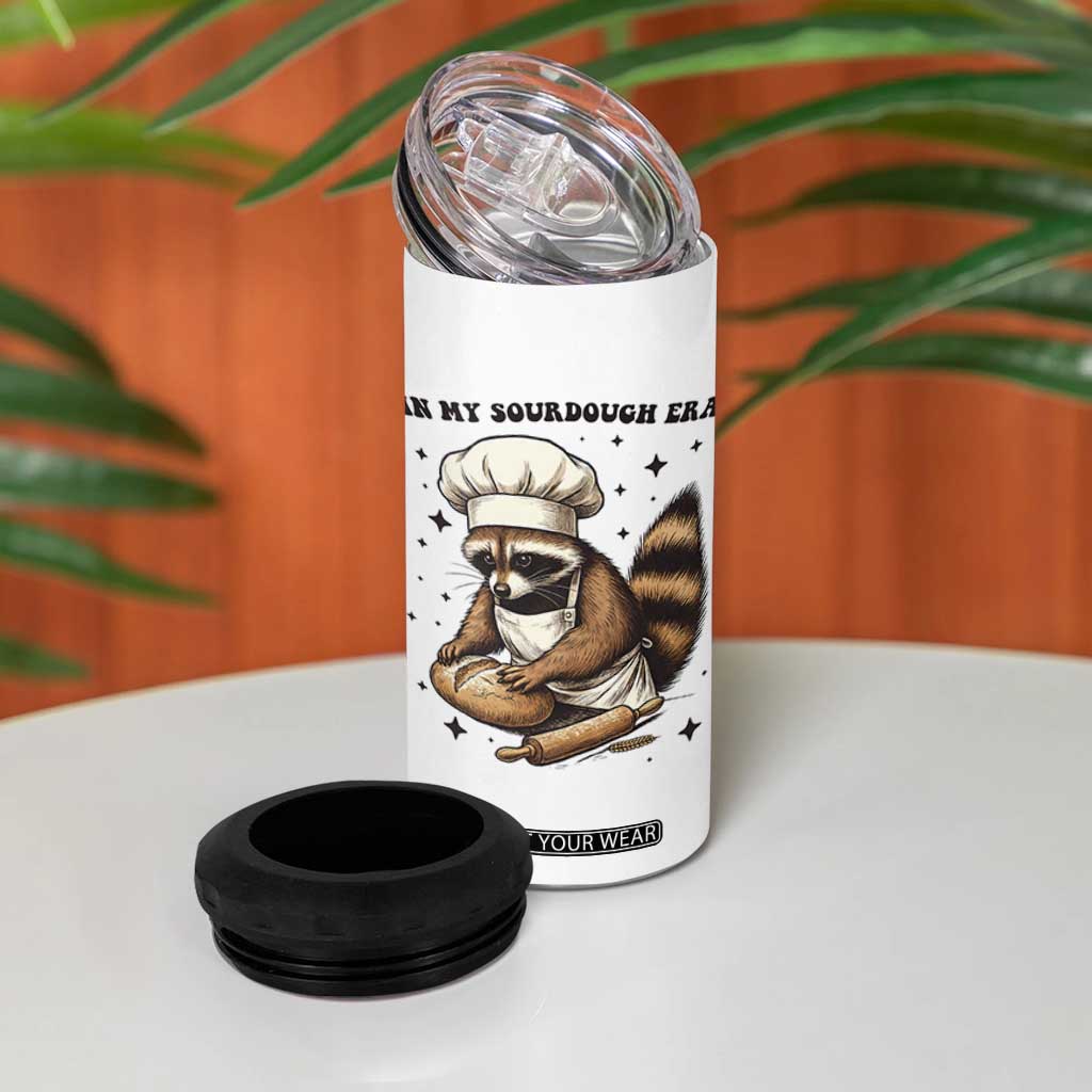In My Sourdough Era 4 in 1 Can Cooler Tumbler Funny Raccoon Baker TS14 Print Your Wear