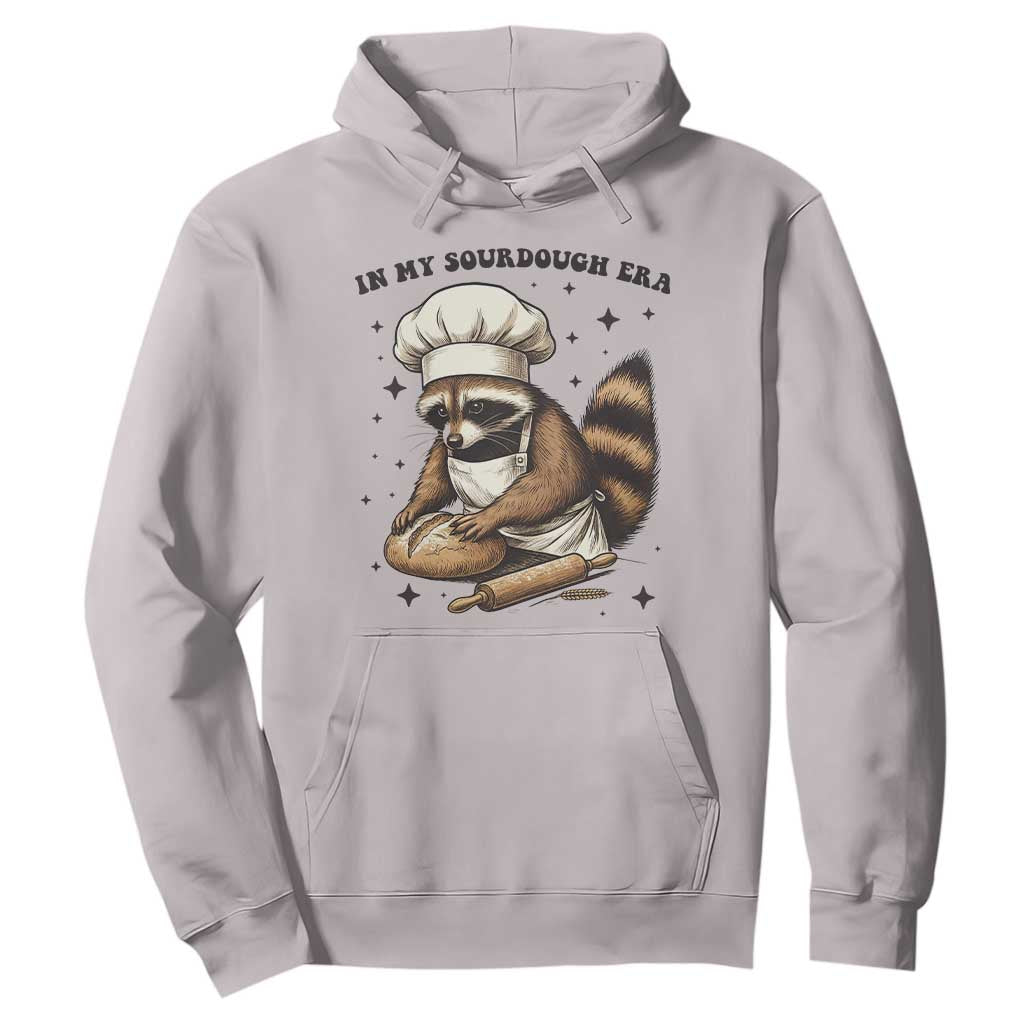 In My Sourdough Era Hoodie Funny Raccoon Baker TS14 Ice Gray Print Your Wear