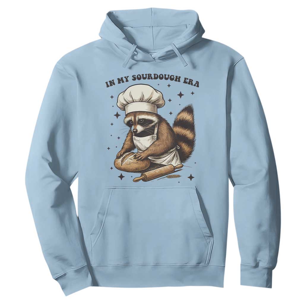 In My Sourdough Era Hoodie Funny Raccoon Baker TS14 Light Blue Print Your Wear