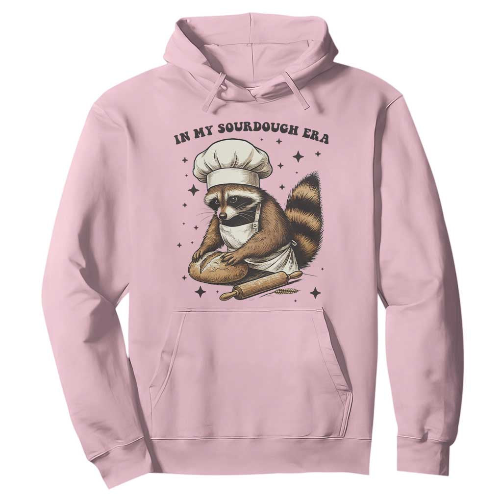 In My Sourdough Era Hoodie Funny Raccoon Baker TS14 Light Pink Print Your Wear