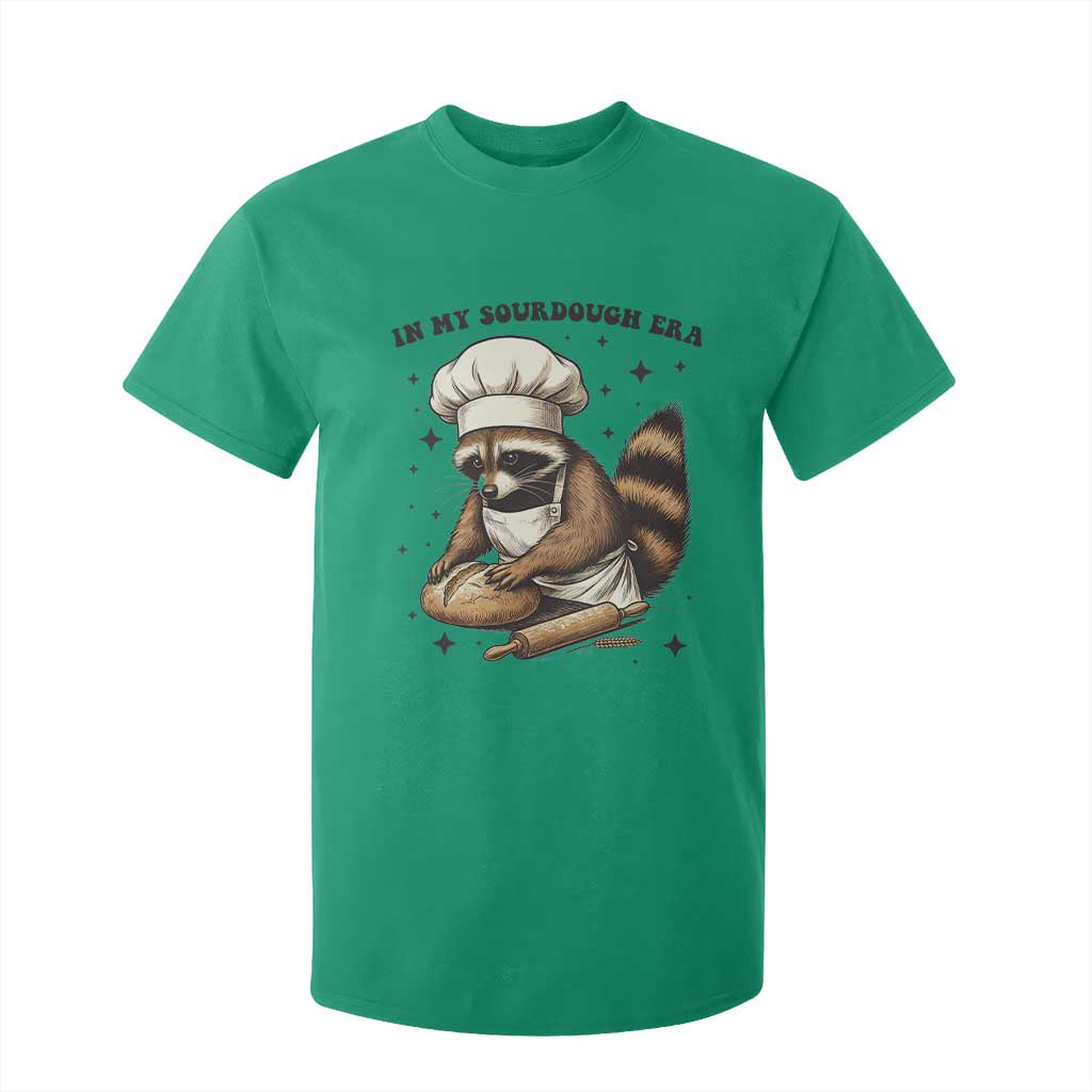 In My Sourdough Era T Shirt For Kid Funny Raccoon Baker TS14 Irish Green Print Your Wear