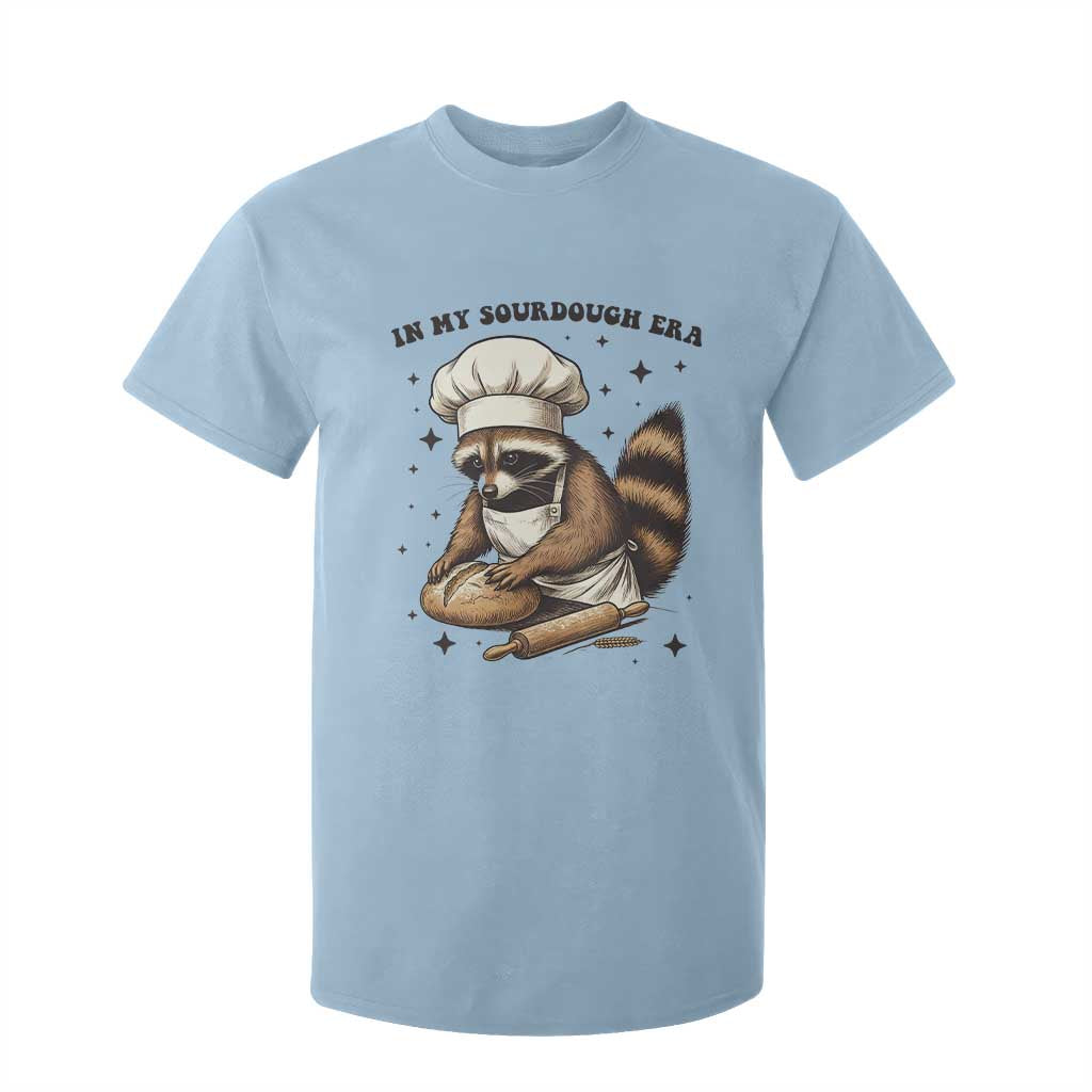 In My Sourdough Era T Shirt For Kid Funny Raccoon Baker TS14 Light Blue Print Your Wear