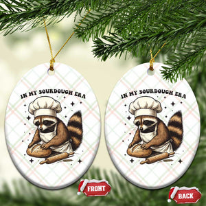 In My Sourdough Era Ceramic Ornament Funny Raccoon Baker TS14 Print Your Wear