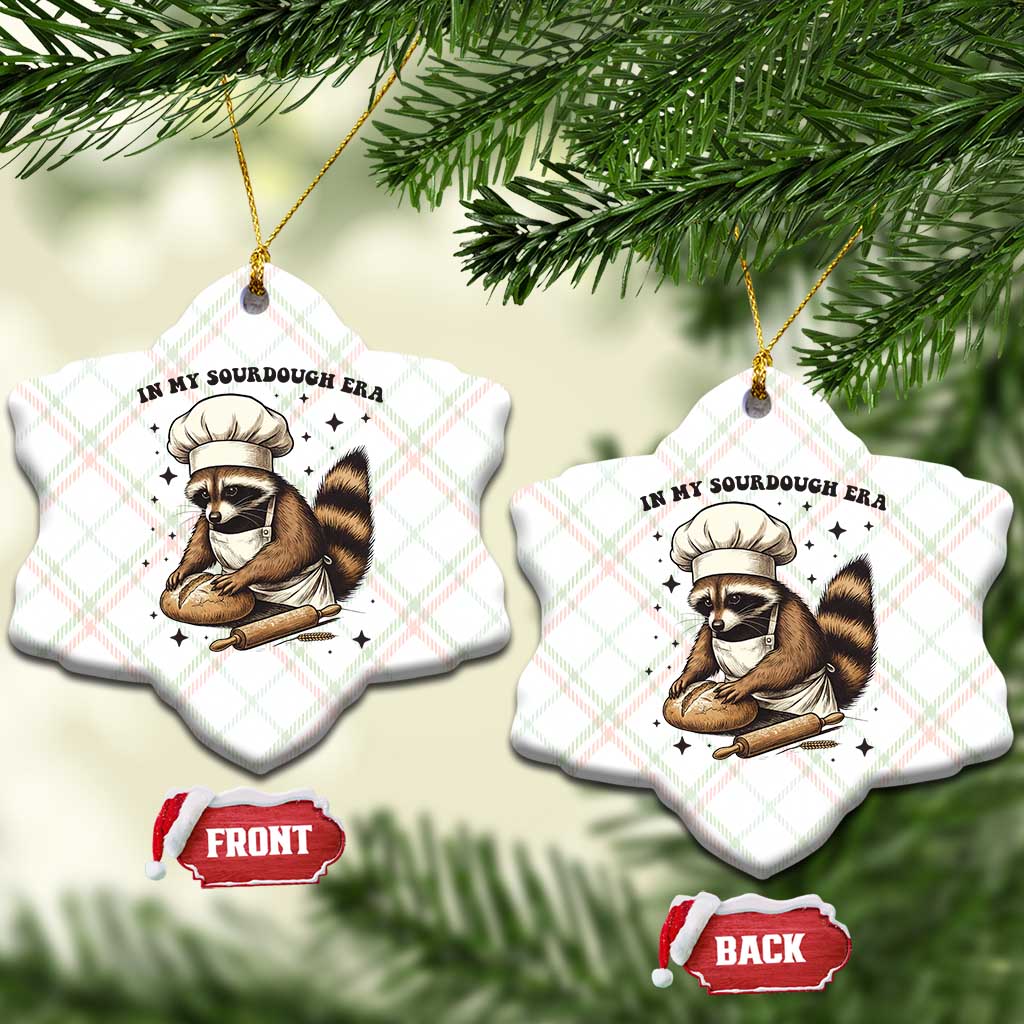 In My Sourdough Era Ceramic Ornament Funny Raccoon Baker TS14 Print Your Wear