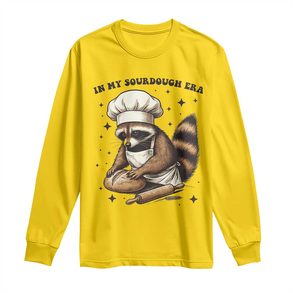 In My Sourdough Era Long Sleeve Shirt Funny Raccoon Baker TS14 Daisy Print Your Wear
