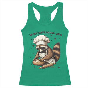 In My Sourdough Era Racerback Tank Top Funny Raccoon Baker TS14 Irish Green Print Your Wear