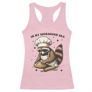 In My Sourdough Era Racerback Tank Top Funny Raccoon Baker TS14 Light Pink Print Your Wear