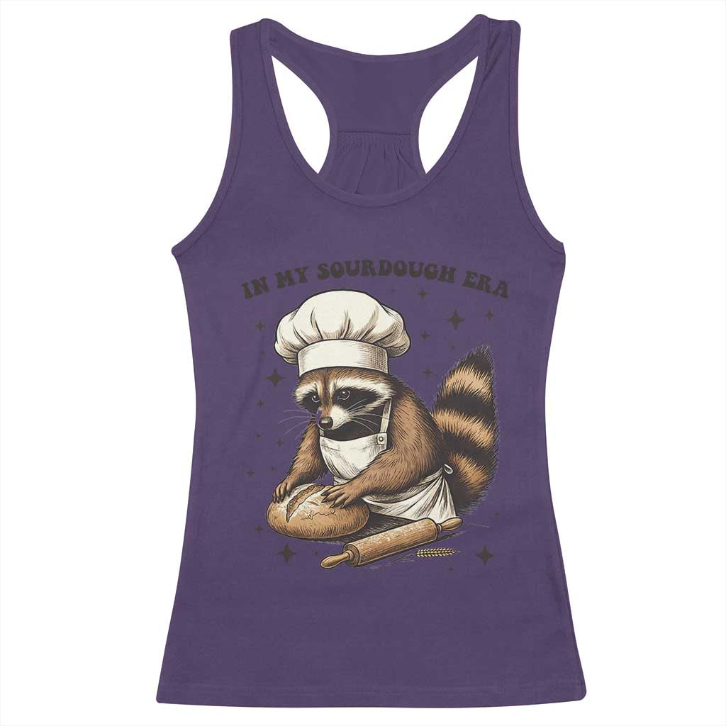 In My Sourdough Era Racerback Tank Top Funny Raccoon Baker TS14 Purple Print Your Wear