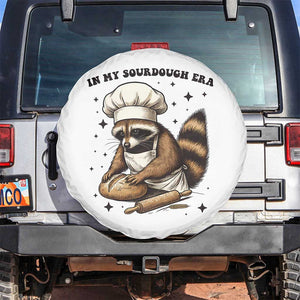 In My Sourdough Era Spare Tire Cover Funny Raccoon Baker TS14 No hole White Print Your Wear