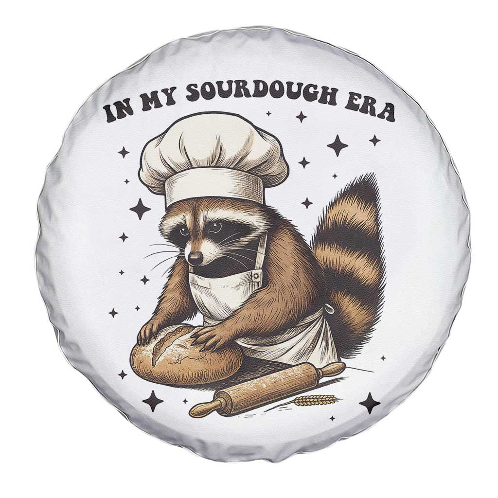 In My Sourdough Era Spare Tire Cover Funny Raccoon Baker TS14 Print Your Wear