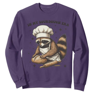 In My Sourdough Era Sweatshirt Funny Raccoon Baker TS14 Purple Print Your Wear