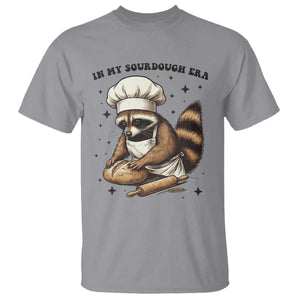 In My Sourdough Era T Shirt Funny Raccoon Baker TS14 Sport Gray Print Your Wear