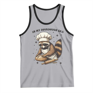 In My Sourdough Era Tank Top Funny Raccoon Baker TS14 Athletic Heather Black Print Your Wear