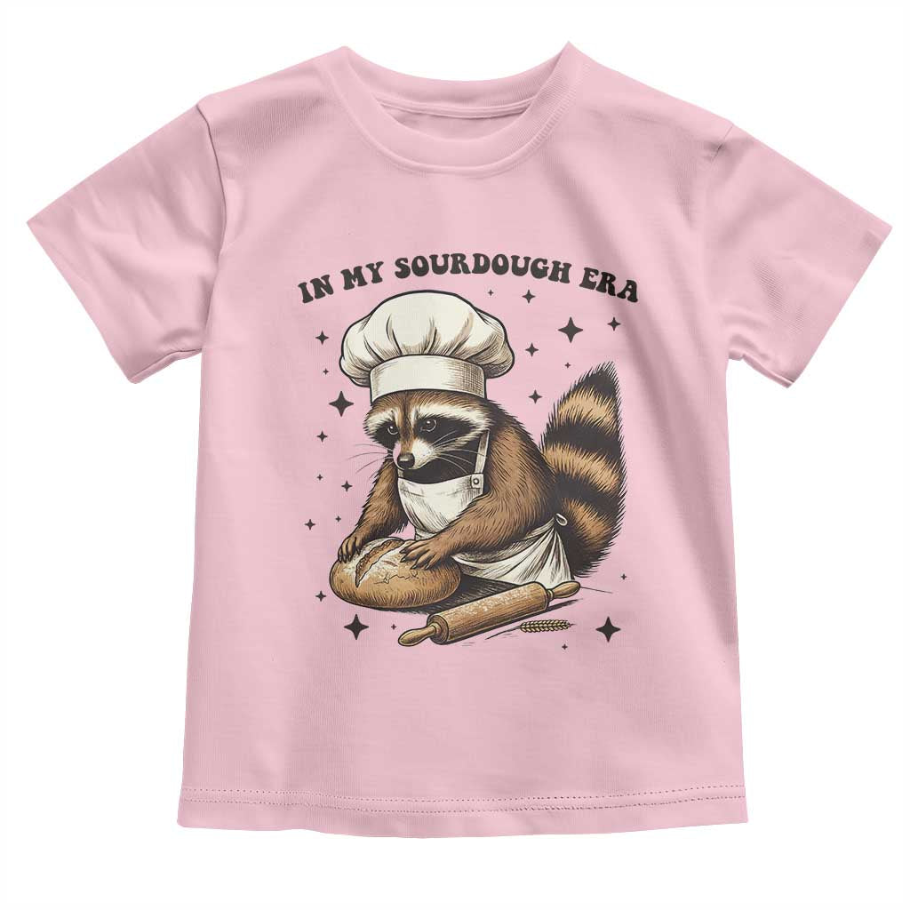 In My Sourdough Era Toddler T Shirt Funny Raccoon Baker TS14 Light Pink Print Your Wear