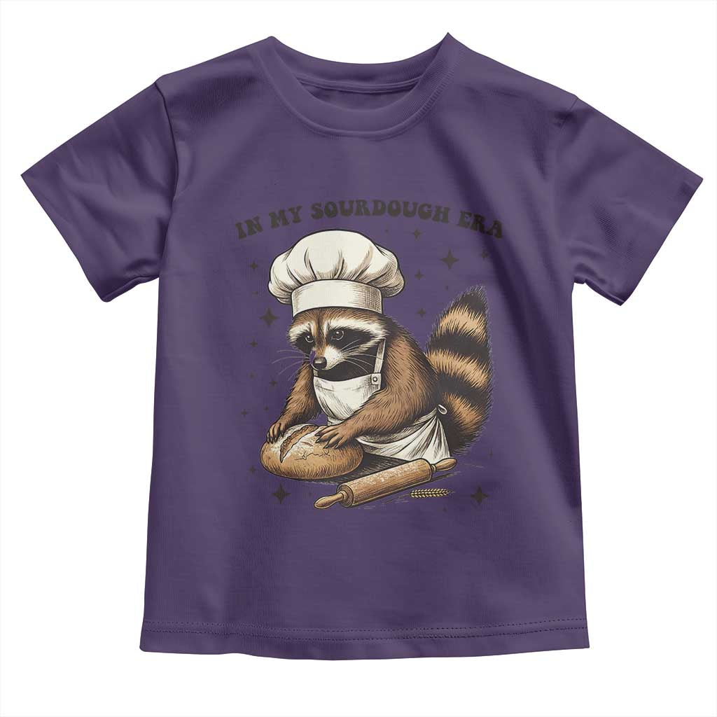 In My Sourdough Era Toddler T Shirt Funny Raccoon Baker TS14 Purple Print Your Wear