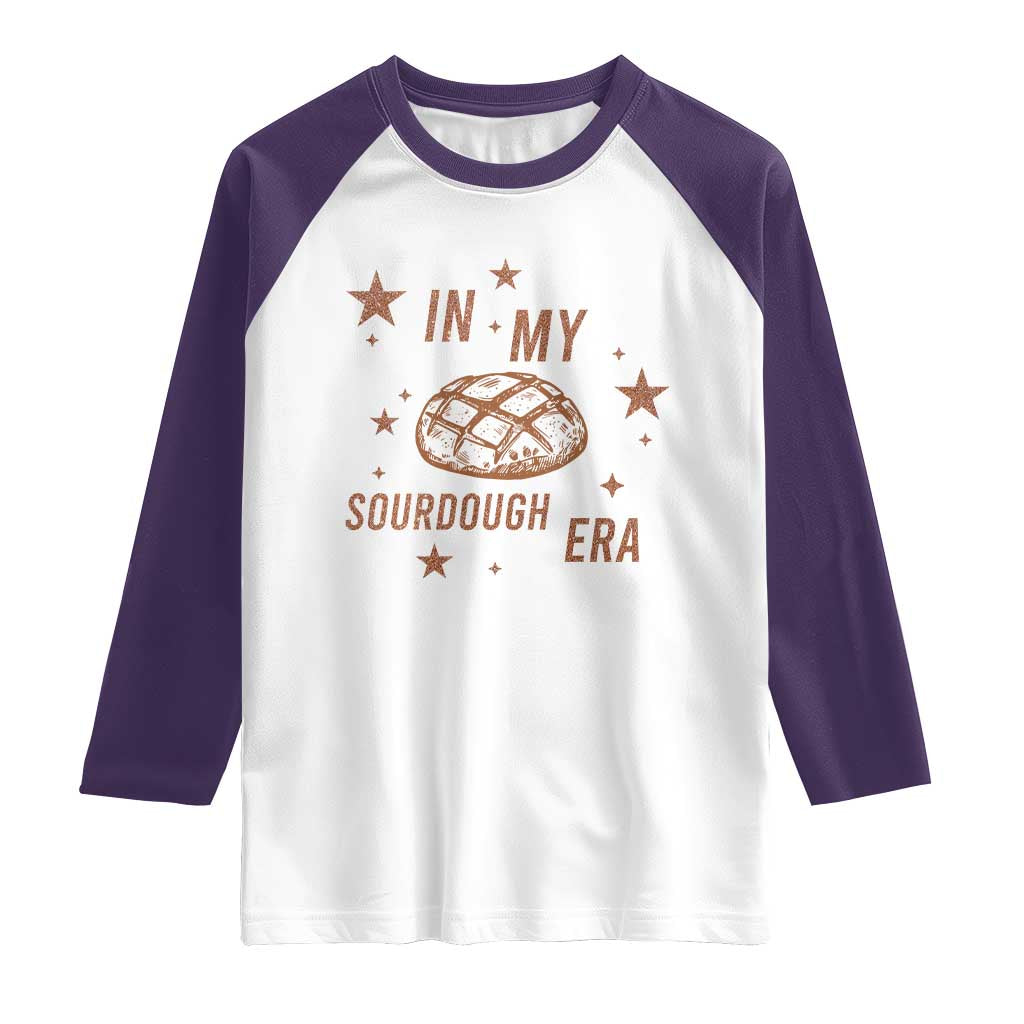In My Sourdough Era Raglan Shirt Funny Baking Bread Lover TS14 White Purple Print Your Wear