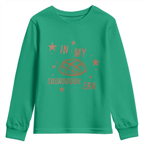 In My Sourdough Era Youth Sweatshirt Funny Baking Bread Lover TS14 Irish Green Print Your Wear