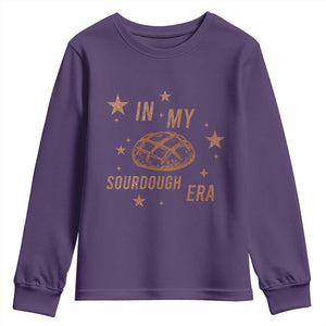 In My Sourdough Era Youth Sweatshirt Funny Baking Bread Lover TS14 Purple Print Your Wear
