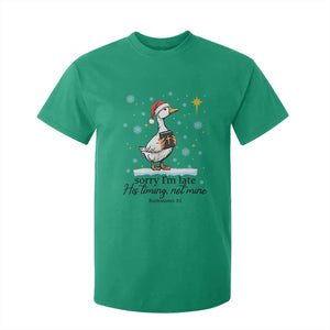 Christian Goose T Shirt For Kid Sorry I Am Late His Timing Not Mine TS14 Irish Green Print Your Wear