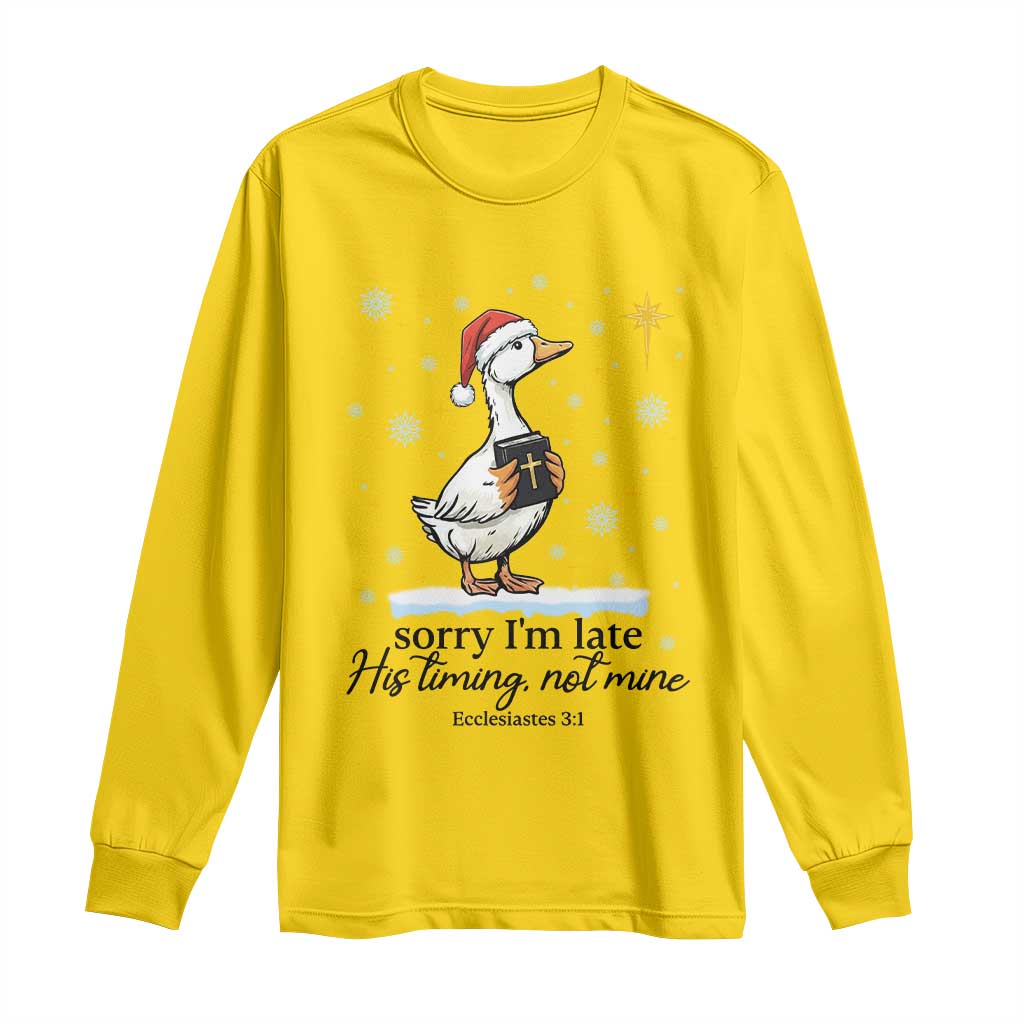 Christian Goose Long Sleeve Shirt Sorry I Am Late His Timing Not Mine TS14 Daisy Print Your Wear