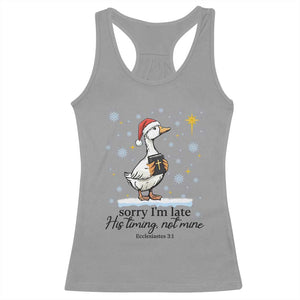 Christian Goose Racerback Tank Top Sorry I Am Late His Timing Not Mine TS14 Sport Gray Print Your Wear