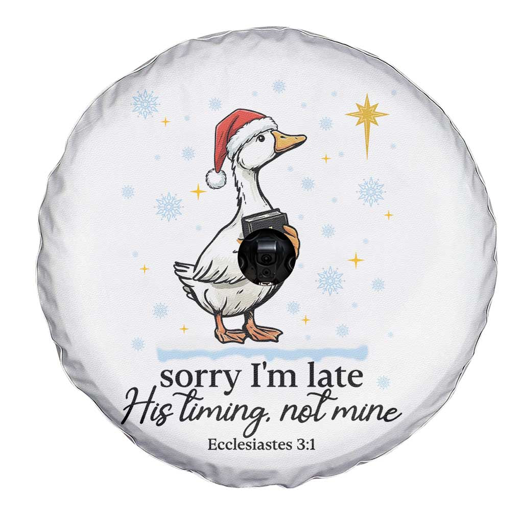 Christian Goose Spare Tire Cover Sorry I Am Late His Timing Not Mine TS14 Print Your Wear