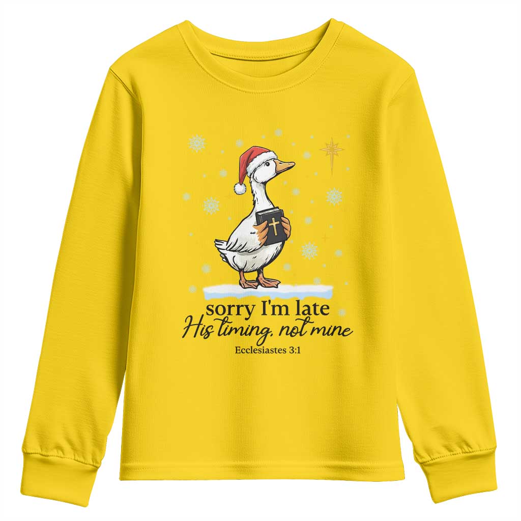 Christian Goose Youth Sweatshirt Sorry I Am Late His Timing Not Mine TS14 Daisy Print Your Wear