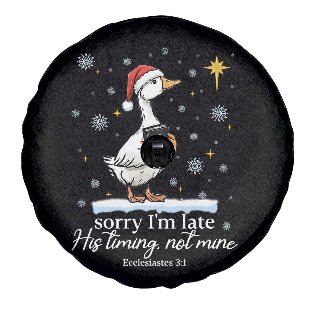 Christian Silly Goose Spare Tire Cover Sorry I Am Late His Timing Not Mine TS14 Print Your Wear