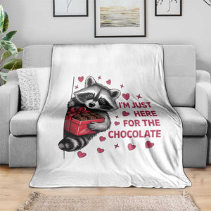 Valentine Racoon Trash Panda Throw Blanket I'm Just Here For The Chocolate TS14 Print Your Wear