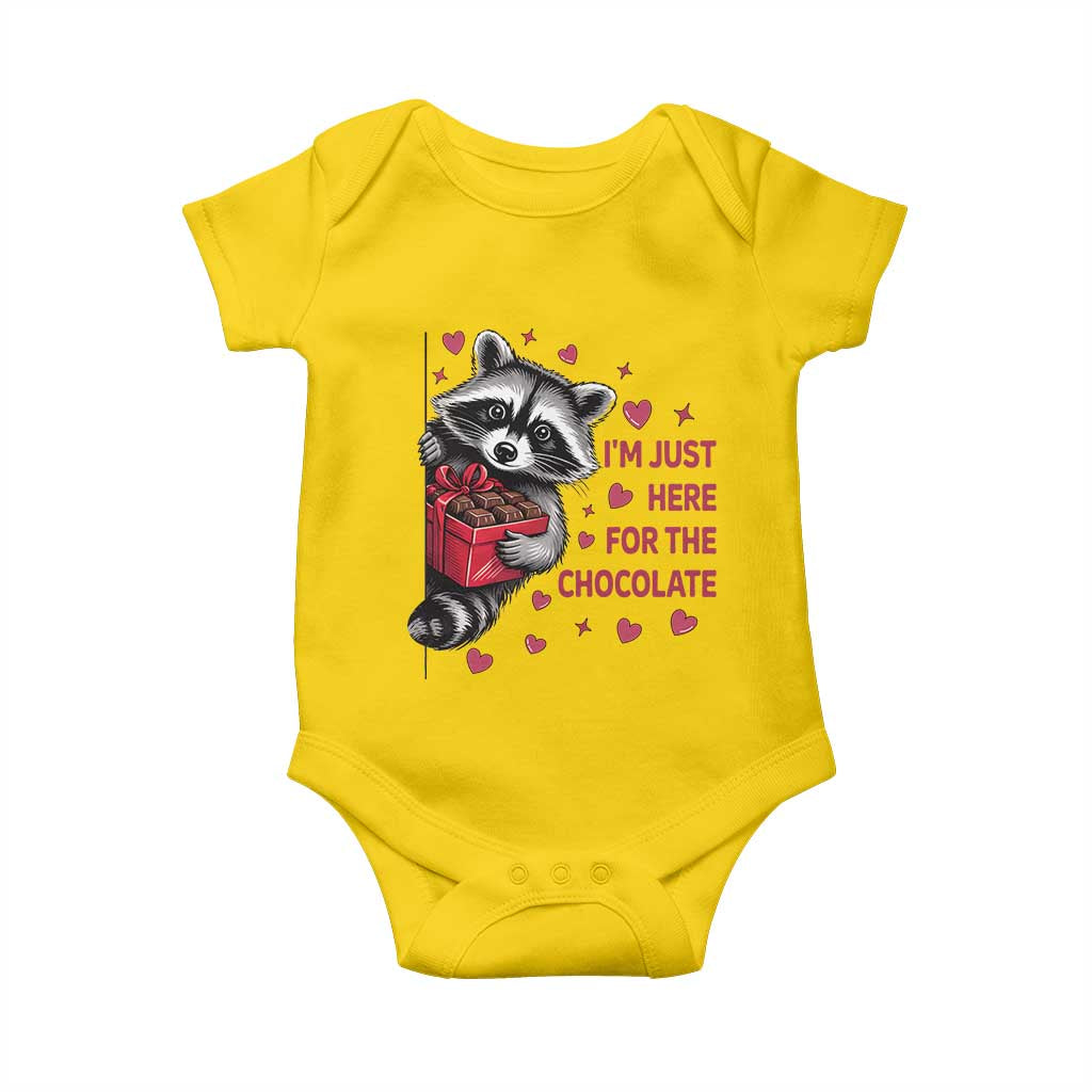 Valentine Racoon Trash Panda Baby Onesie I'm Just Here For The Chocolate TS14 Daisy Print Your Wear