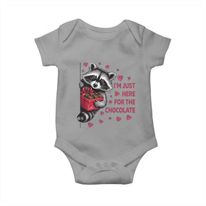 Valentine Racoon Trash Panda Baby Onesie I'm Just Here For The Chocolate TS14 Sport Gray Print Your Wear