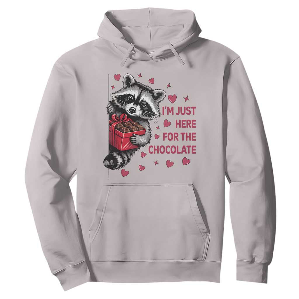 Valentine Racoon Trash Panda Hoodie I'm Just Here For The Chocolate TS14 Ice Gray Print Your Wear