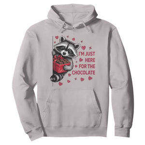Valentine Racoon Trash Panda Hoodie I'm Just Here For The Chocolate TS14 Ice Gray Print Your Wear