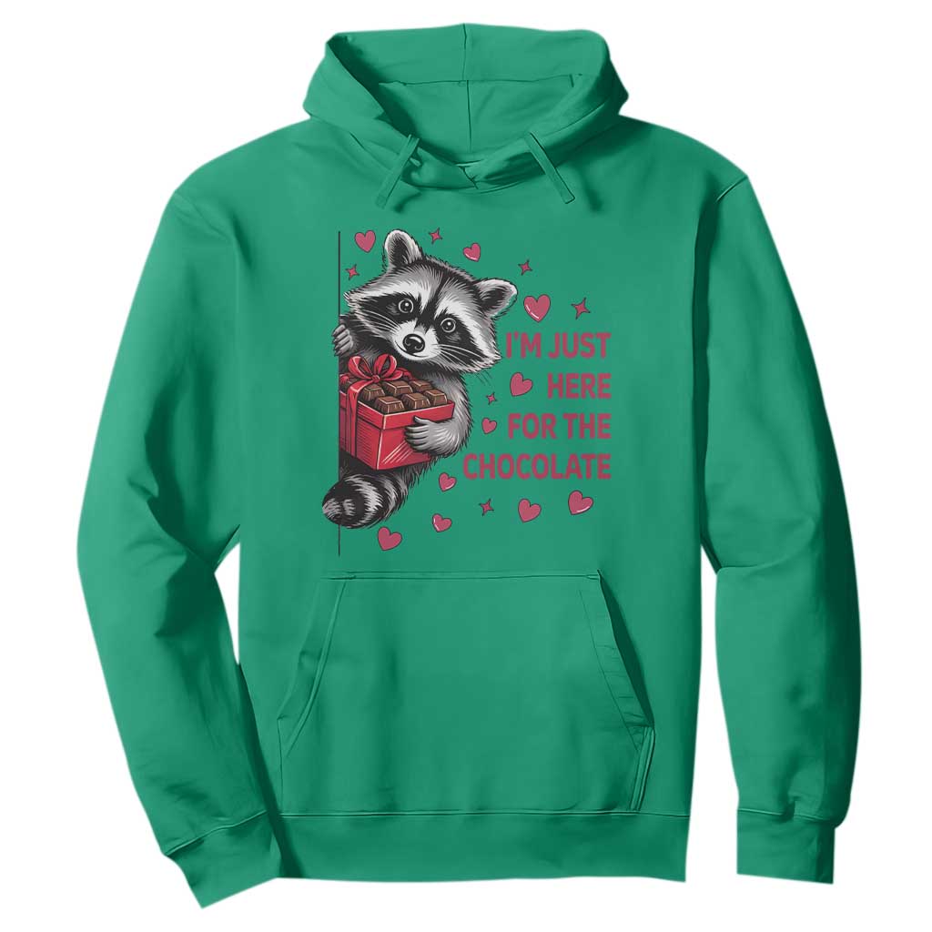 Valentine Racoon Trash Panda Hoodie I'm Just Here For The Chocolate TS14 Irish Green Print Your Wear