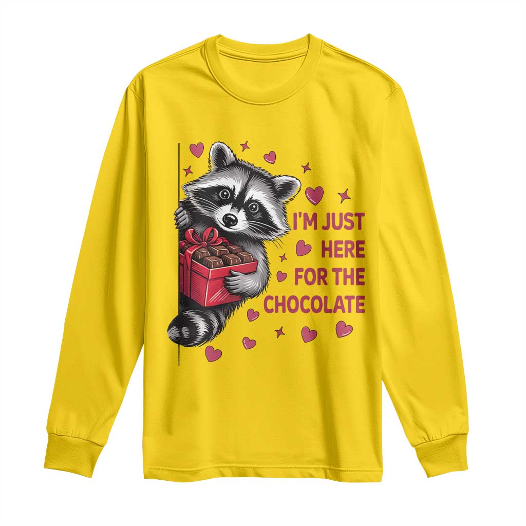 Valentine Racoon Trash Panda Long Sleeve Shirt I'm Just Here For The Chocolate TS14 Daisy Print Your Wear
