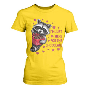 Valentine Racoon Trash Panda T Shirt For Women I'm Just Here For The Chocolate TS14 Daisy Print Your Wear