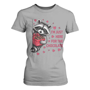 Valentine Racoon Trash Panda T Shirt For Women I'm Just Here For The Chocolate TS14 Sport Gray Print Your Wear