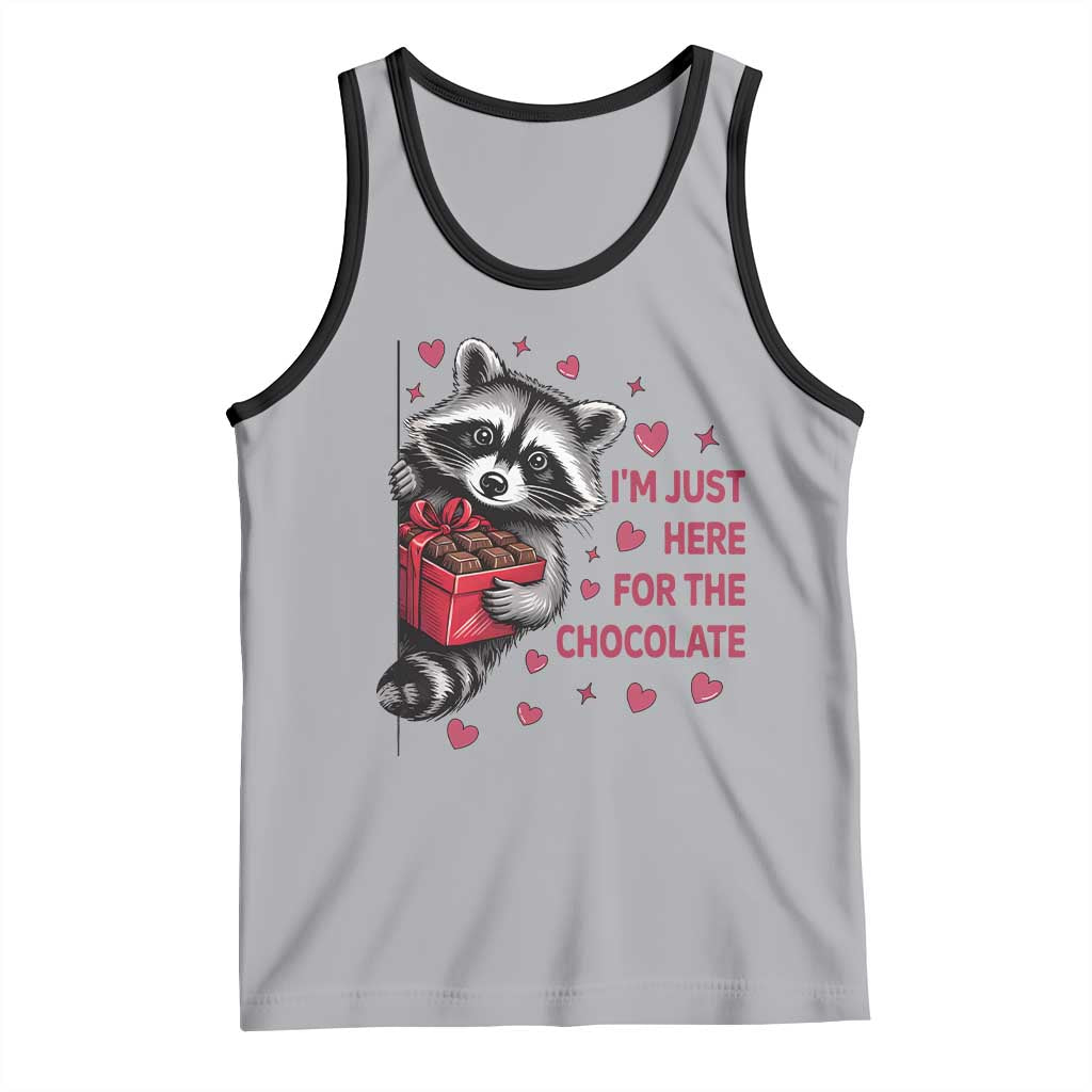 Valentine Racoon Trash Panda Tank Top I'm Just Here For The Chocolate TS14 Athletic Heather Black Print Your Wear