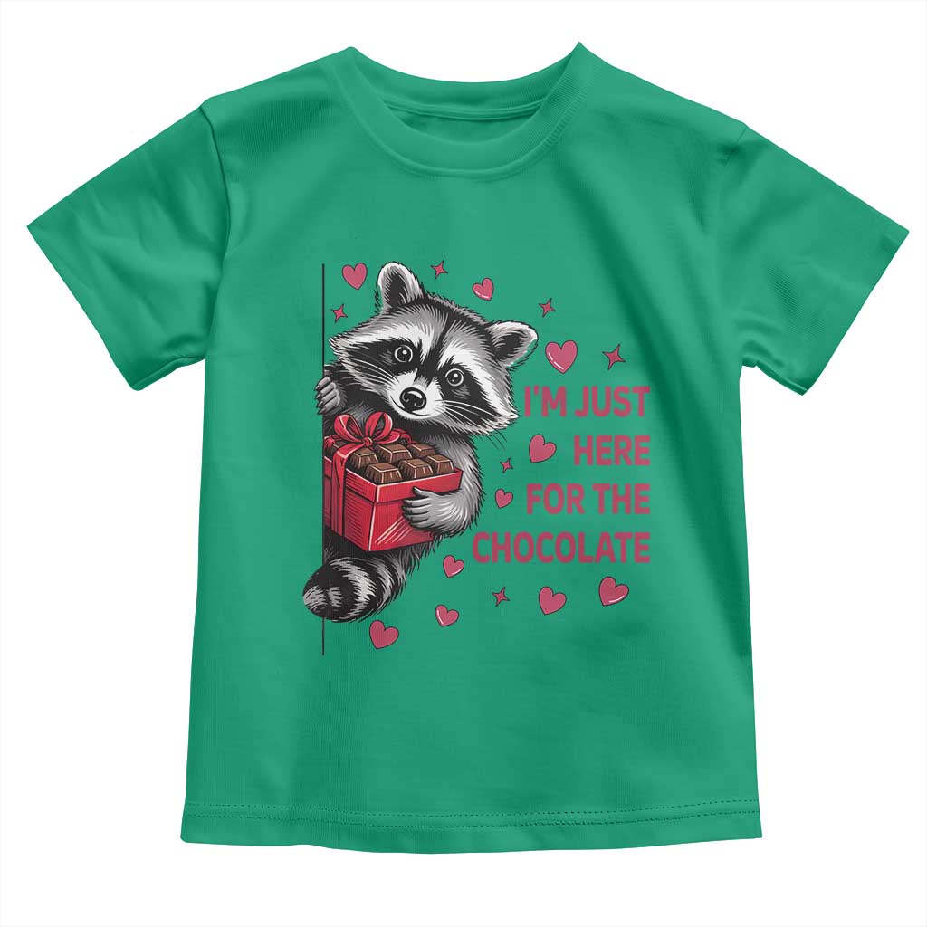 Valentine Racoon Trash Panda Toddler T Shirt I'm Just Here For The Chocolate TS14 Irish Green Print Your Wear