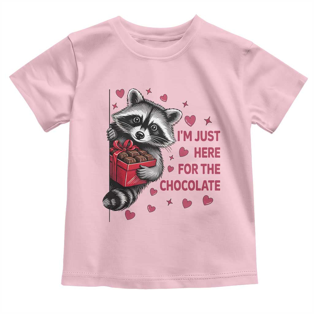 Valentine Racoon Trash Panda Toddler T Shirt I'm Just Here For The Chocolate TS14 Light Pink Print Your Wear