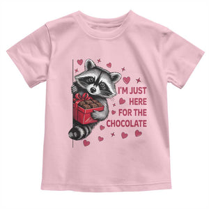 Valentine Racoon Trash Panda Toddler T Shirt I'm Just Here For The Chocolate TS14 Light Pink Print Your Wear