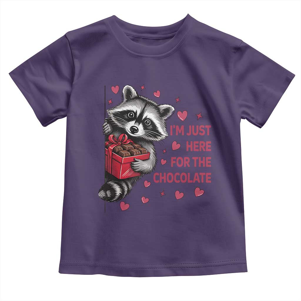 Valentine Racoon Trash Panda Toddler T Shirt I'm Just Here For The Chocolate TS14 Purple Print Your Wear