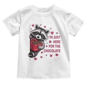 Valentine Racoon Trash Panda Toddler T Shirt I'm Just Here For The Chocolate TS14 White Print Your Wear