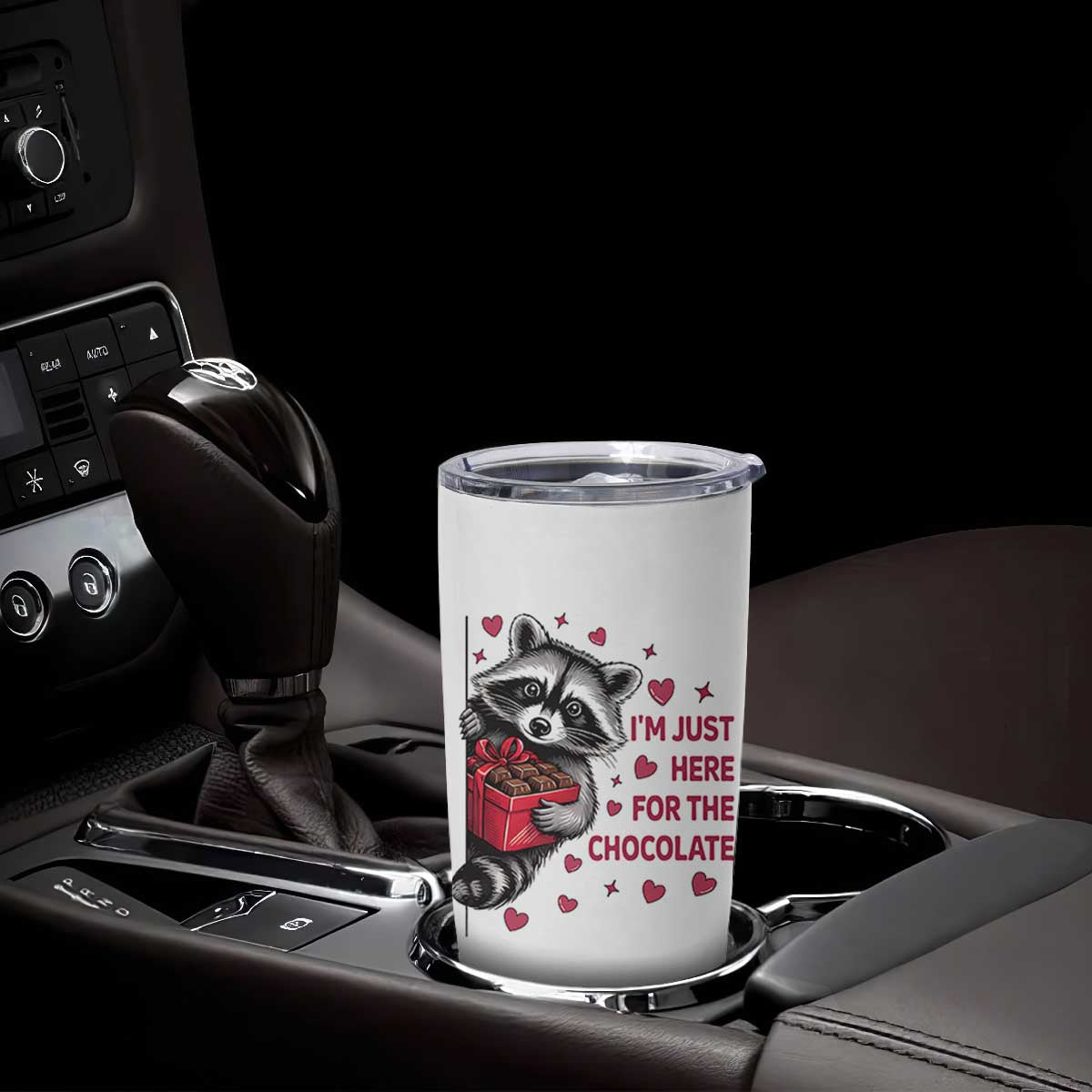 Valentine Racoon Trash Panda Tumbler Cup I'm Just Here For The Chocolate TS14 Print Your Wear