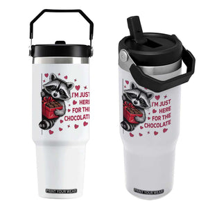 Valentine Racoon Trash Panda Flip Straw Tumbler I'm Just Here For The Chocolate TS14 One Size: 30 oz White Print Your Wear