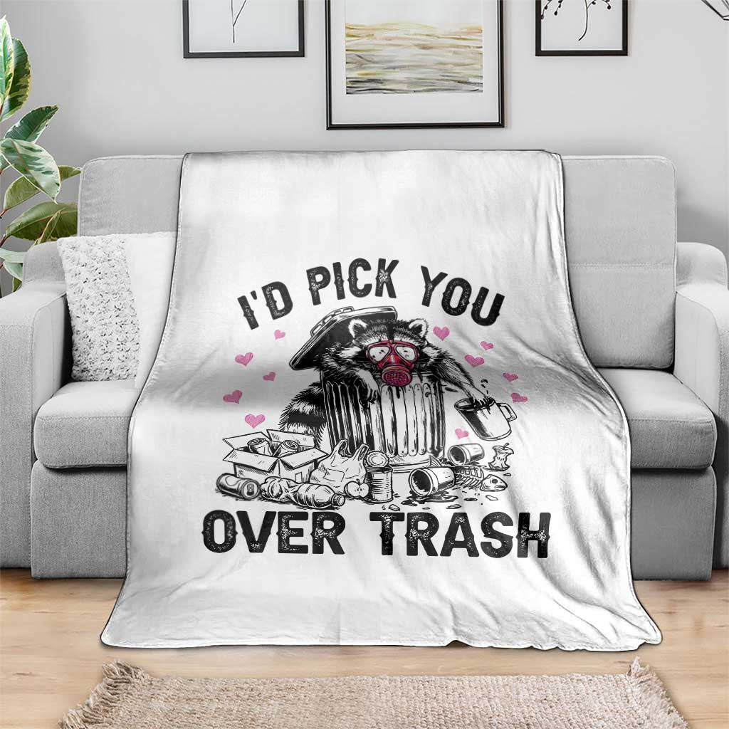 Valentine Racoon Trash Panda Throw Blanket I Would Pick You Over Trash TS14 Print Your Wear